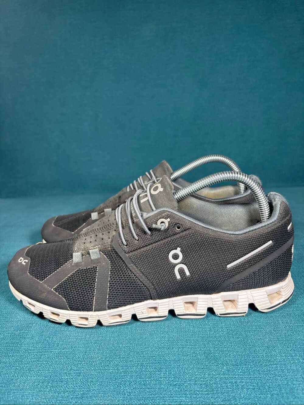 On Cloud Running Shoes Womens Size 9.5 Black Slate Grey Speed Lacing Sneakers